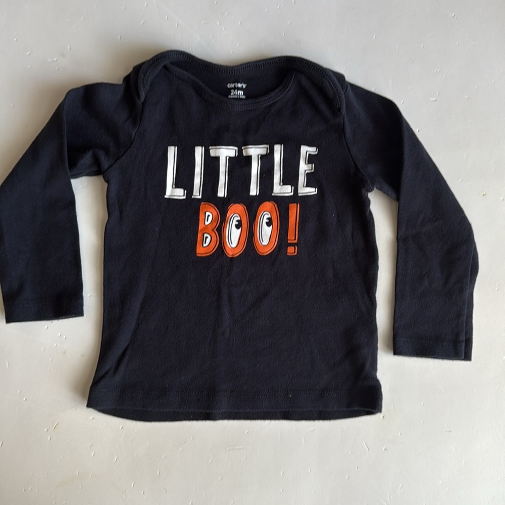 Carter's “Little Boo” Halloween Shirt & Black Ghost Pants 24 Months - Picture 6 of 9